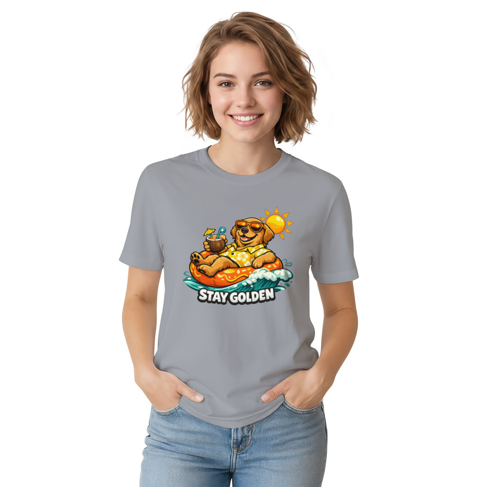 Stay Golden Unbothered Golden Retriever Tee Funny Gifts for Men Women Boy Kids T-Shirt
