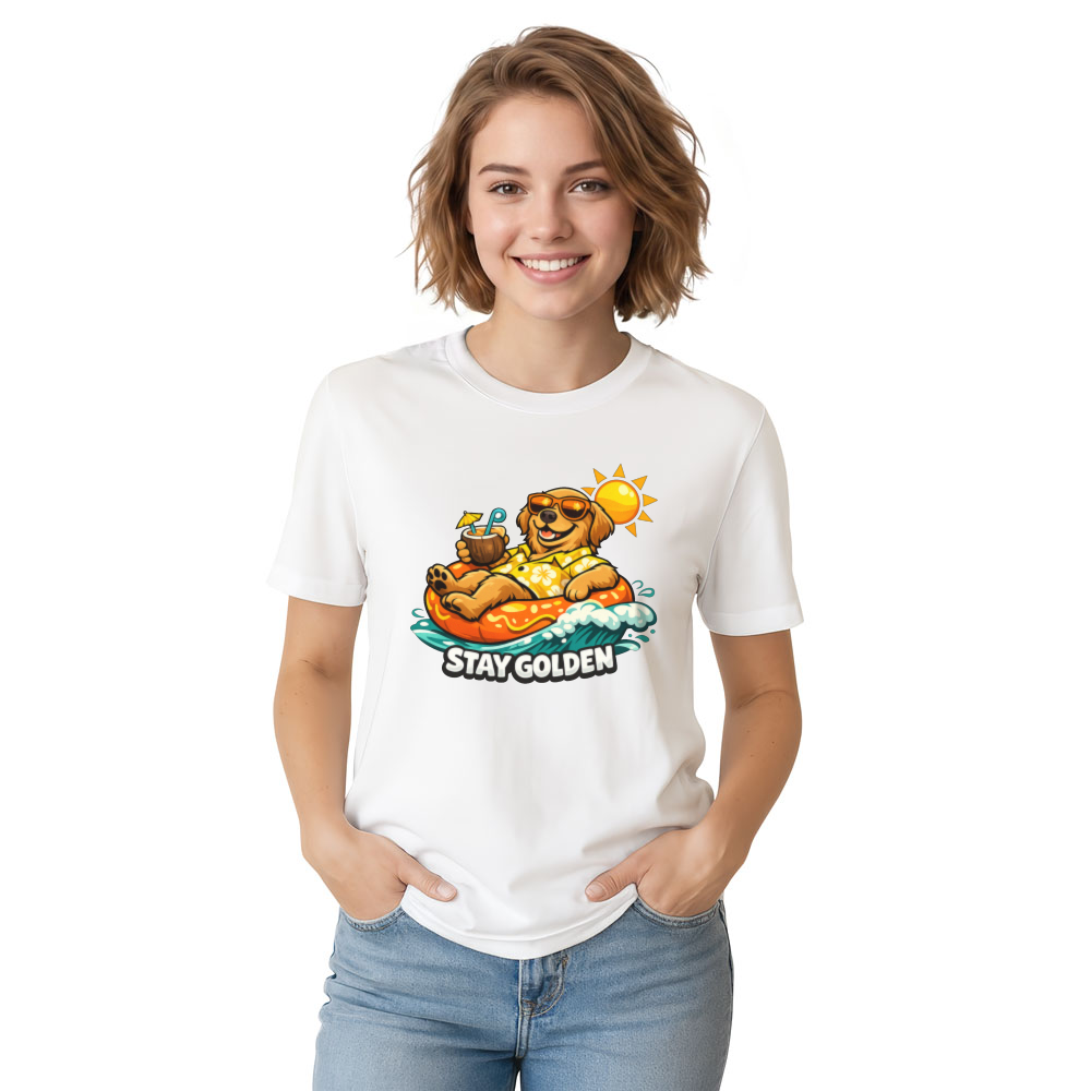 Stay Golden Unbothered Golden Retriever Tee Funny Gifts for Men Women Boy Kids T-Shirt