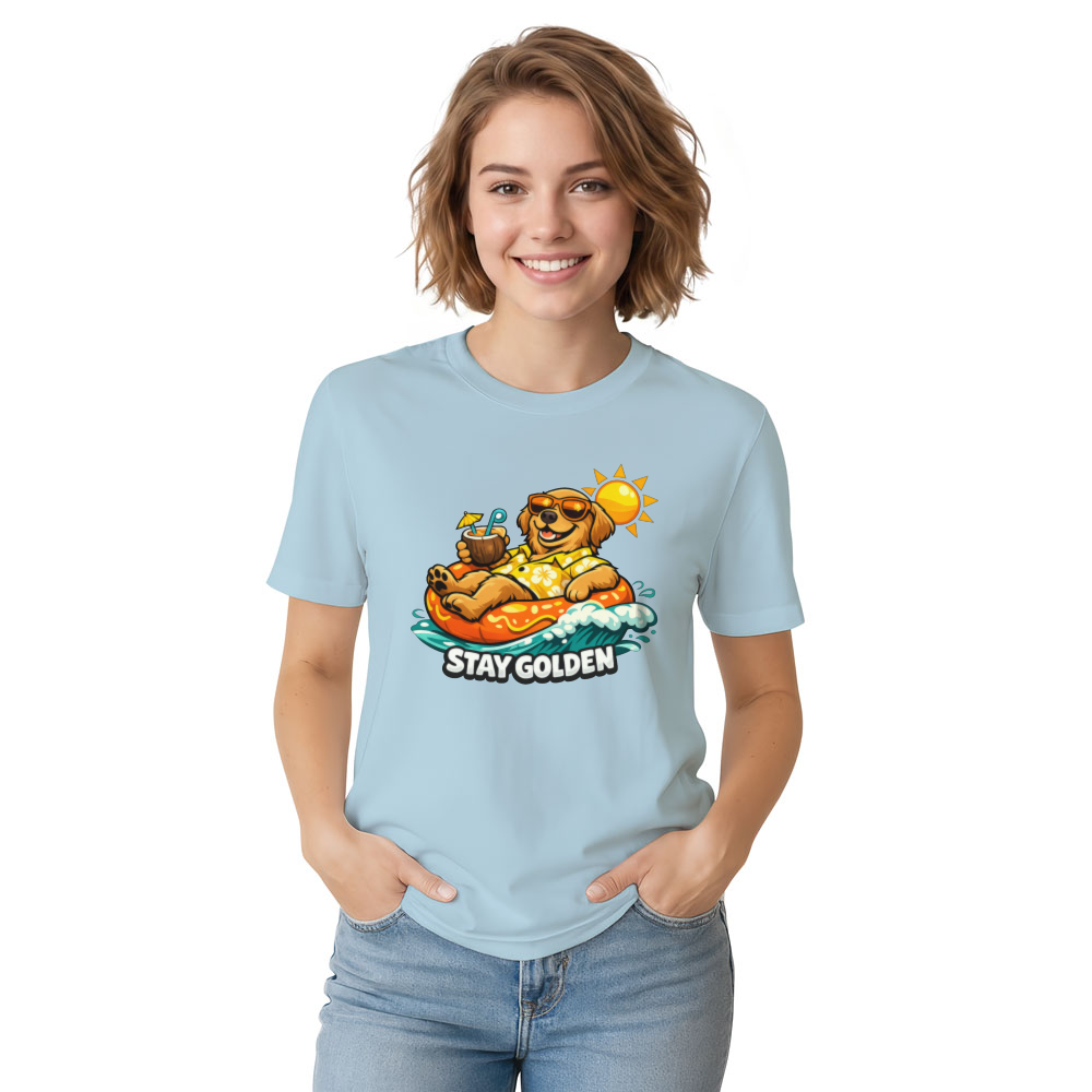 Stay Golden Unbothered Golden Retriever Tee Funny Gifts for Men Women Boy Kids T-Shirt