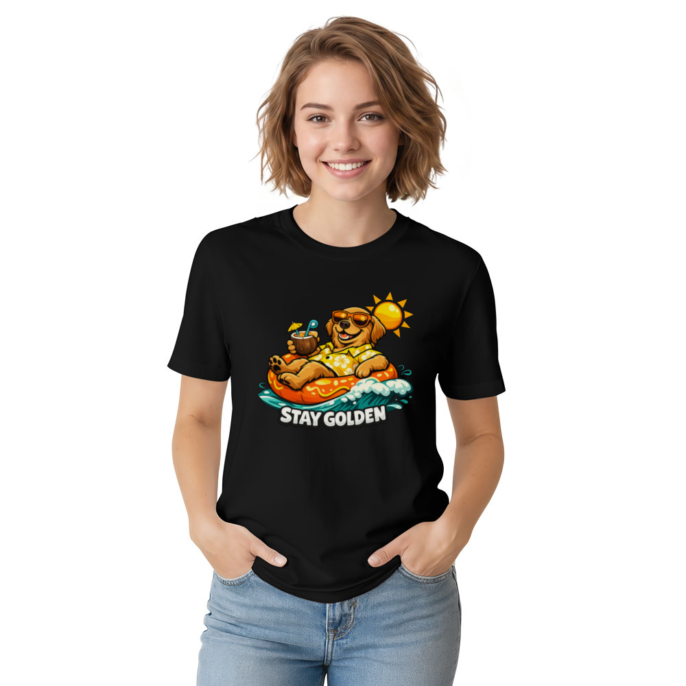 Stay Golden Unbothered Golden Retriever Tee Funny Gifts for Men Women Boy Kids T-Shirt