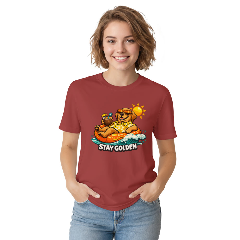 Stay Golden Unbothered Golden Retriever Tee Funny Gifts for Men Women Boy Kids T-Shirt