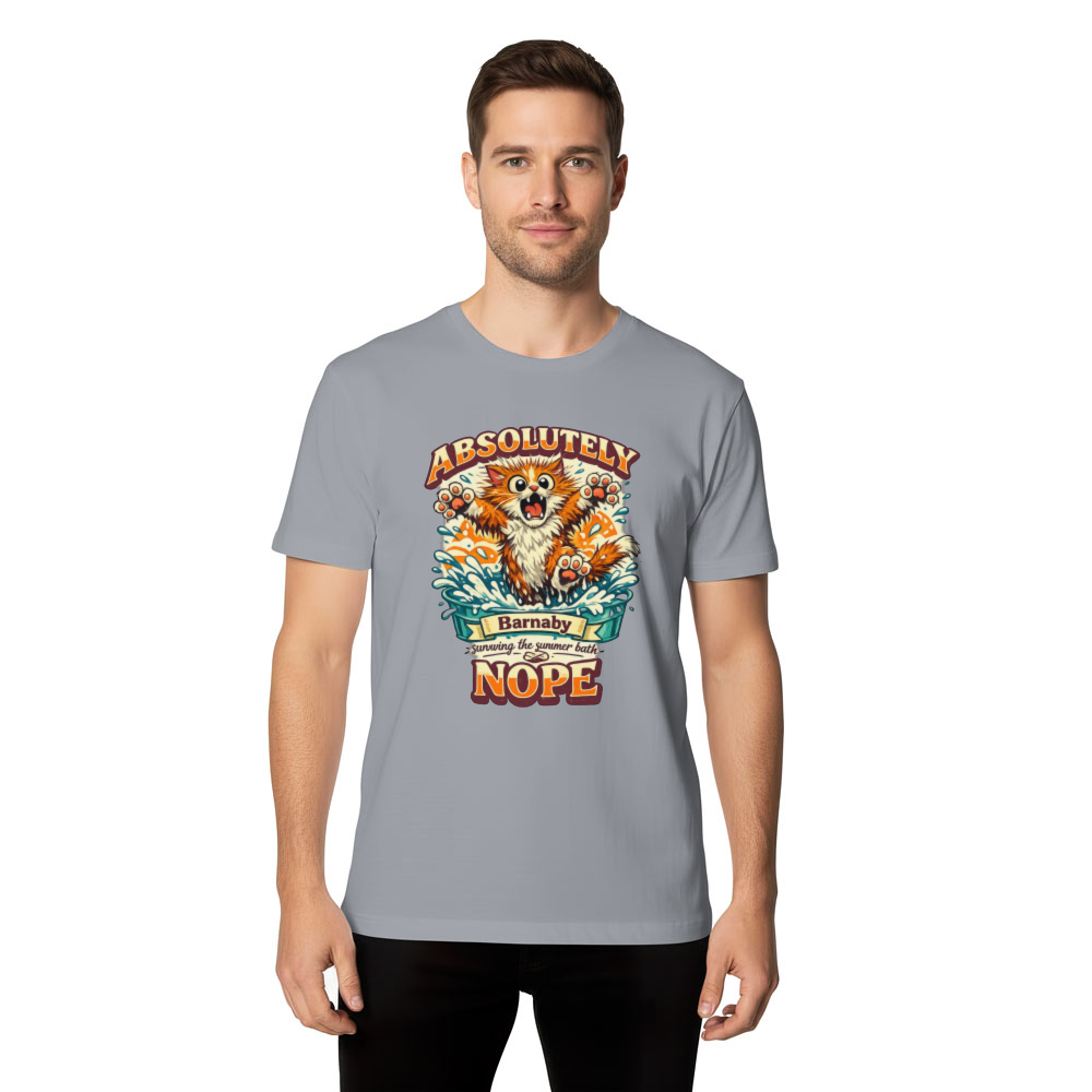 Absolutely Nope Cartoon Cat Retro T-Shirt Summer Bath Escape Funny Gifts for Men Women Boy Kids T-Shirt