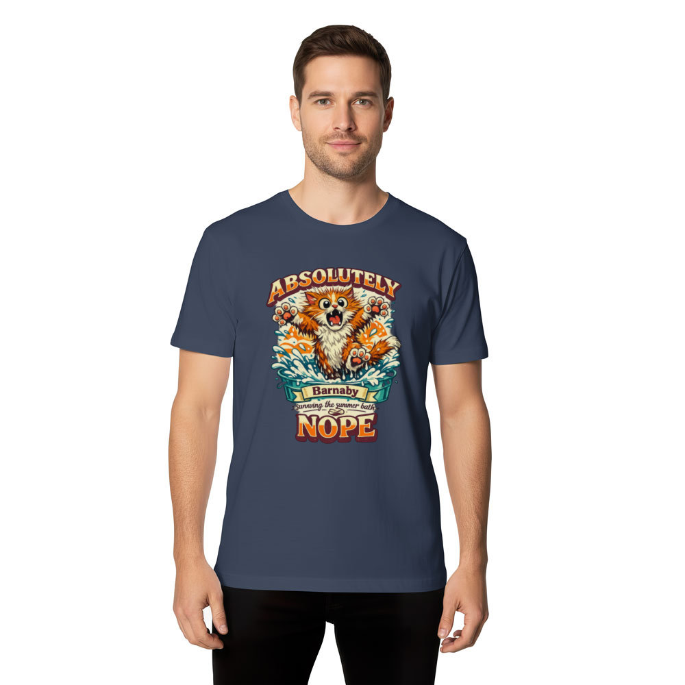 Absolutely Nope Cartoon Cat Retro T-Shirt Summer Bath Escape Funny Gifts for Men Women Boy Kids T-Shirt