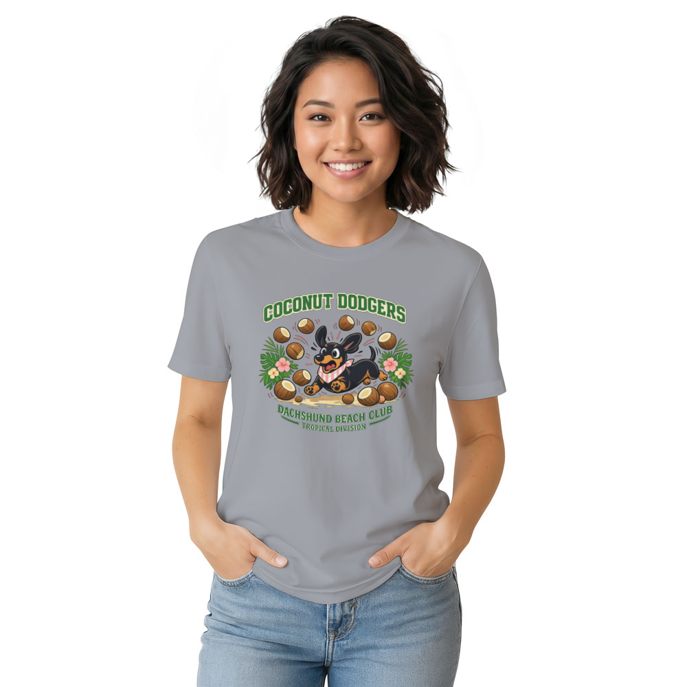 Coconut Dodgers Preppy Pastel Dachshund Graphic Tee Cute Gifts for Men Women Girl Kids T-Shirt