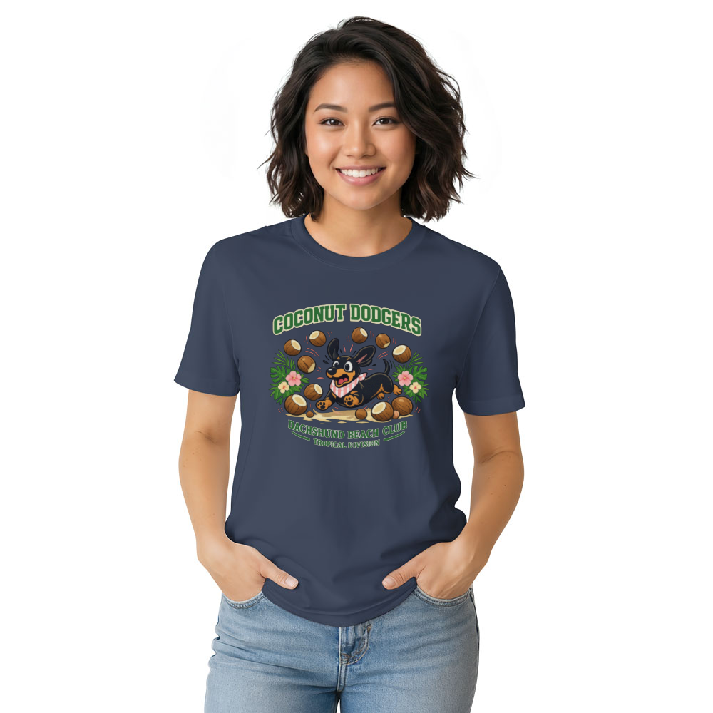 Coconut Dodgers Preppy Pastel Dachshund Graphic Tee Cute Gifts for Men Women Girl Kids T-Shirt