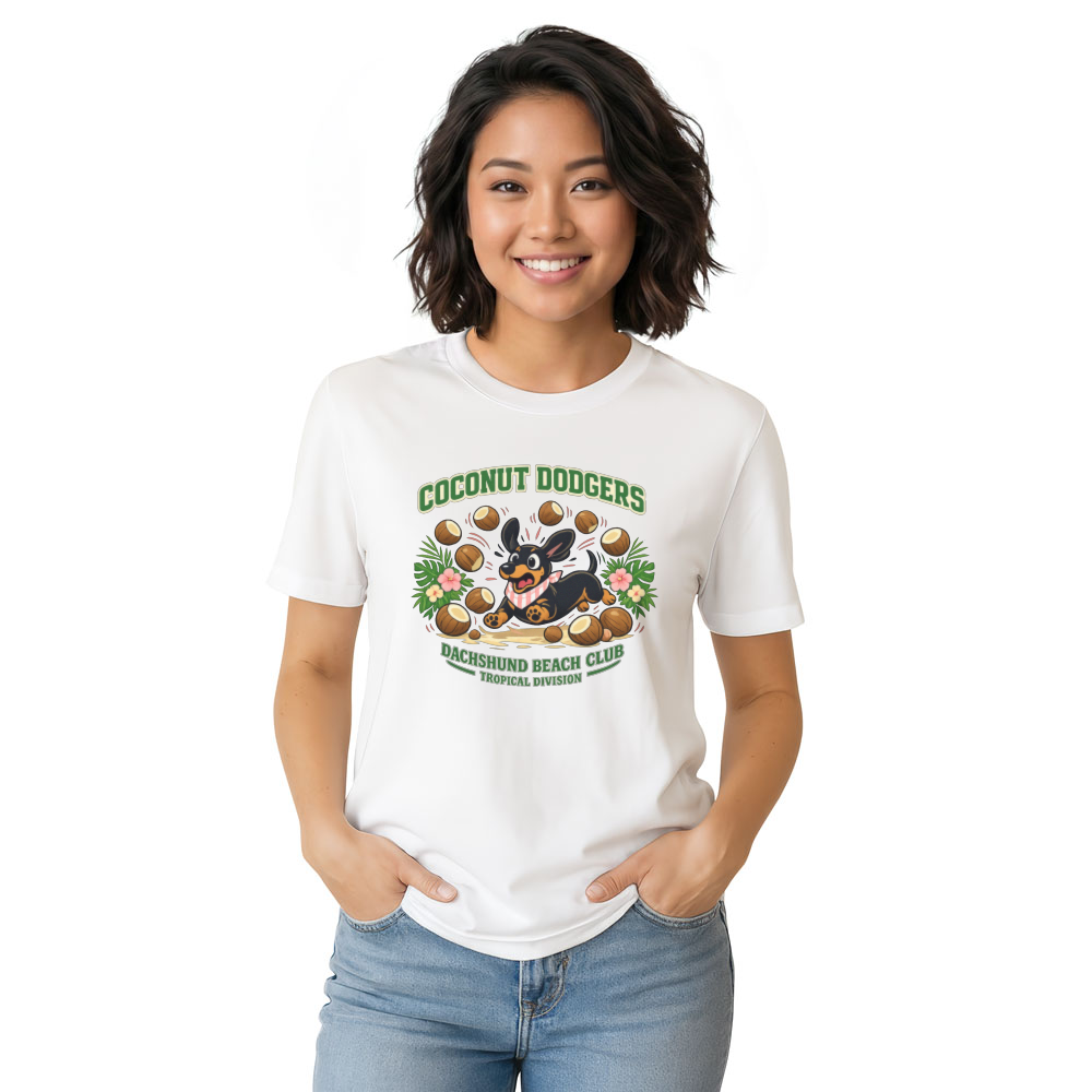 Coconut Dodgers Preppy Pastel Dachshund Graphic Tee Cute Gifts for Men Women Girl Kids T-Shirt