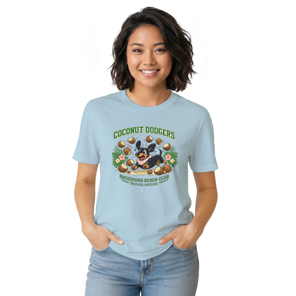 Coconut Dodgers Preppy Pastel Dachshund Graphic Tee Cute Gifts for Men Women Girl Kids T-Shirt