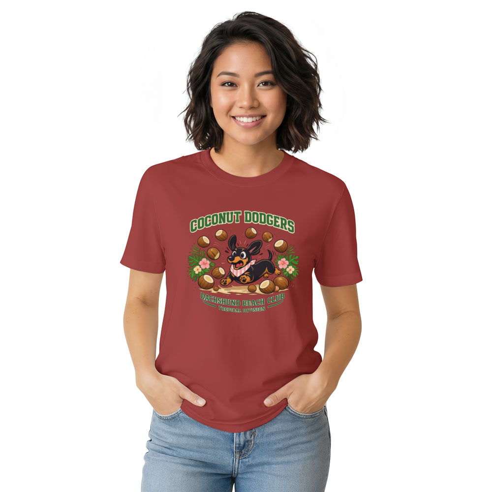 Coconut Dodgers Preppy Pastel Dachshund Graphic Tee Cute Gifts for Men Women Girl Kids T-Shirt