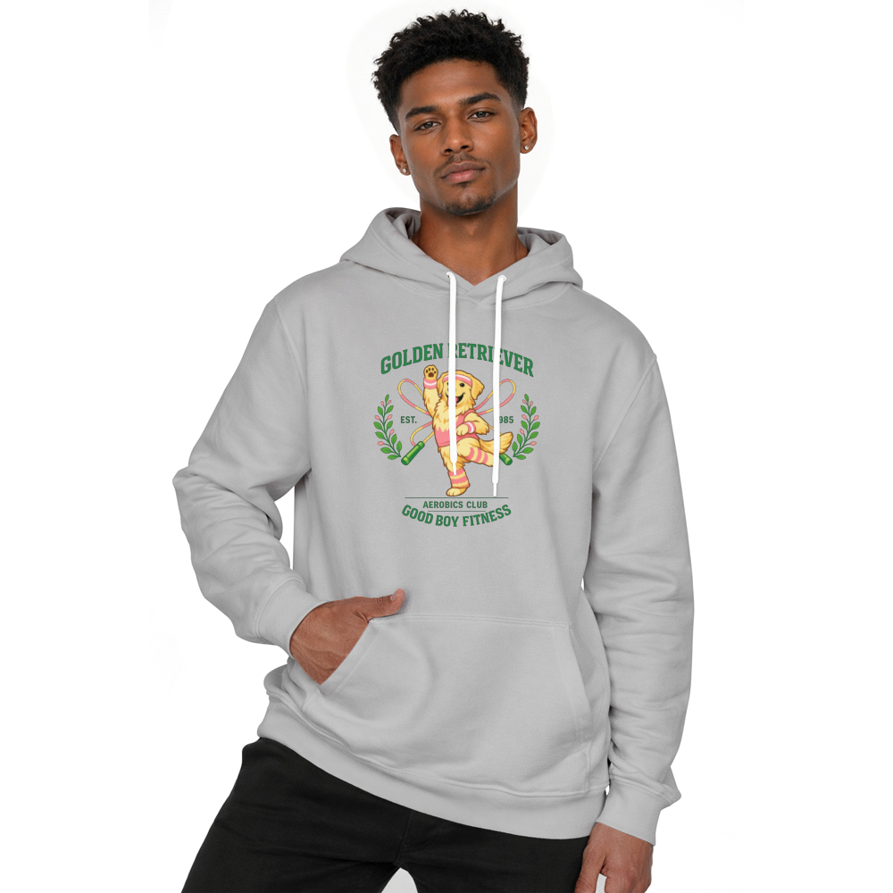 Golden Retriever Aerobics Club Retro Preppy Dog Fitness Pastel Athletic Art Funny Gifts for Men Women Boy Kids Pull Over Hoodie