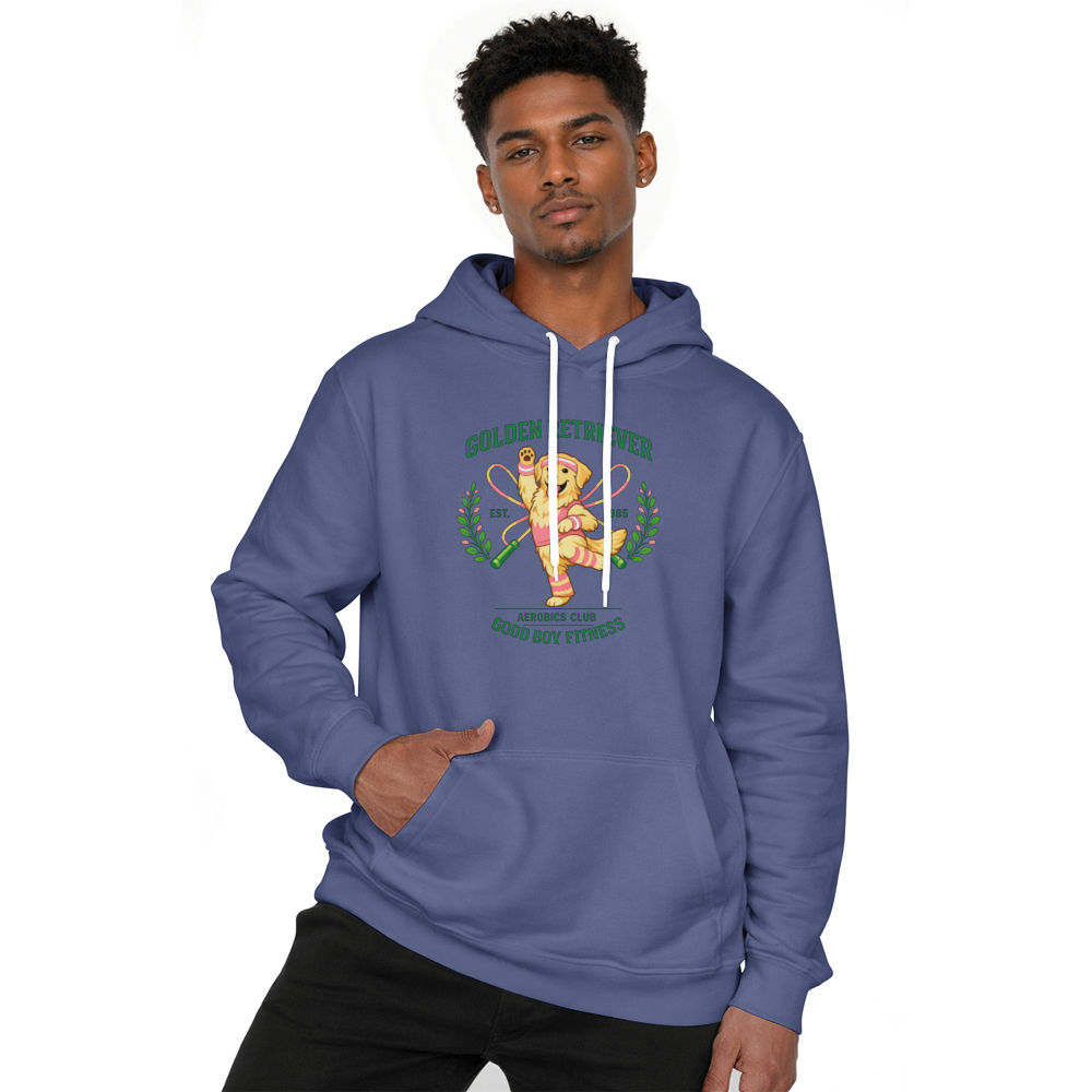 Golden Retriever Aerobics Club Retro Preppy Dog Fitness Pastel Athletic Art Funny Gifts for Men Women Boy Kids Pull Over Hoodie
