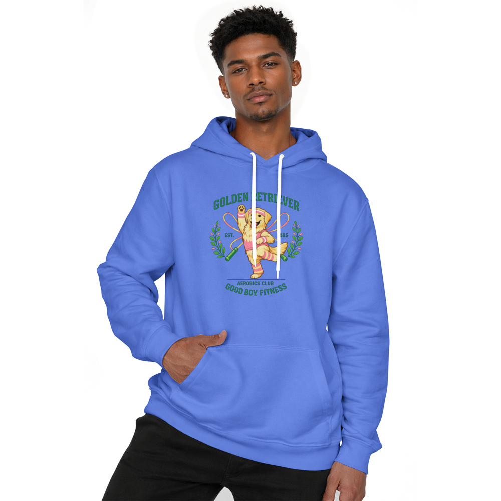 Golden Retriever Aerobics Club Retro Preppy Dog Fitness Pastel Athletic Art Funny Gifts for Men Women Boy Kids Pull Over Hoodie