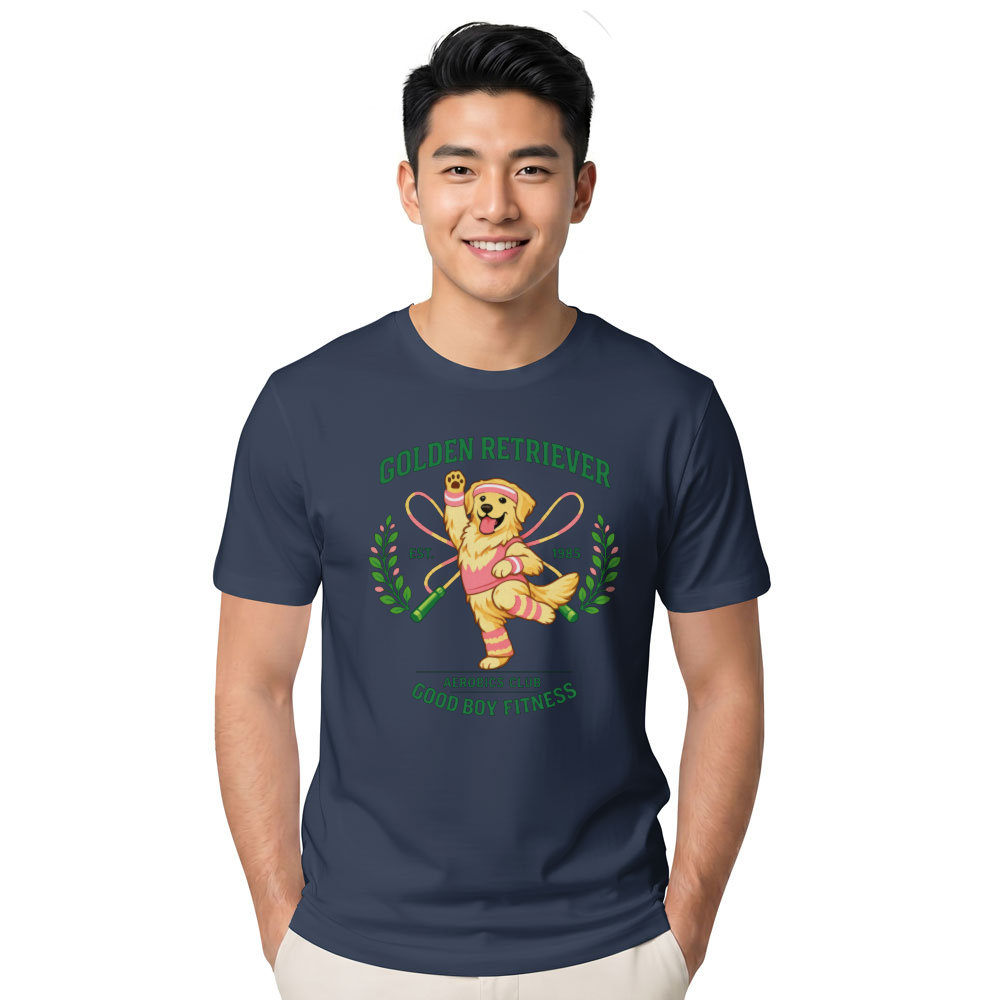 Golden Aerobics Club Retro Preppy Dog Graphic Cute Gifts for Men Women Boy Kids T-Shirt