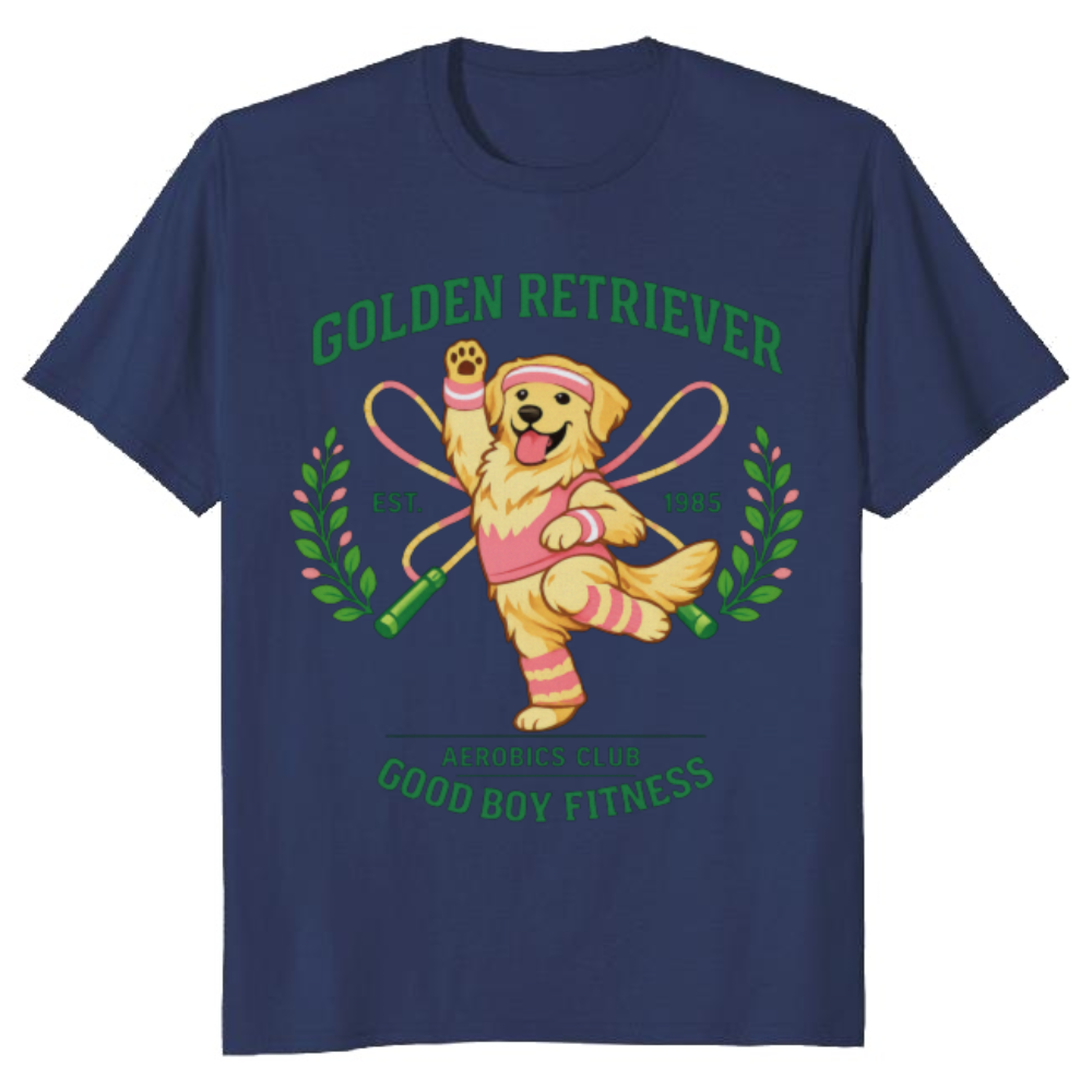 Golden Aerobics Club Retro Preppy Dog Graphic Cute Gifts for Men Women Boy Kids T-Shirt