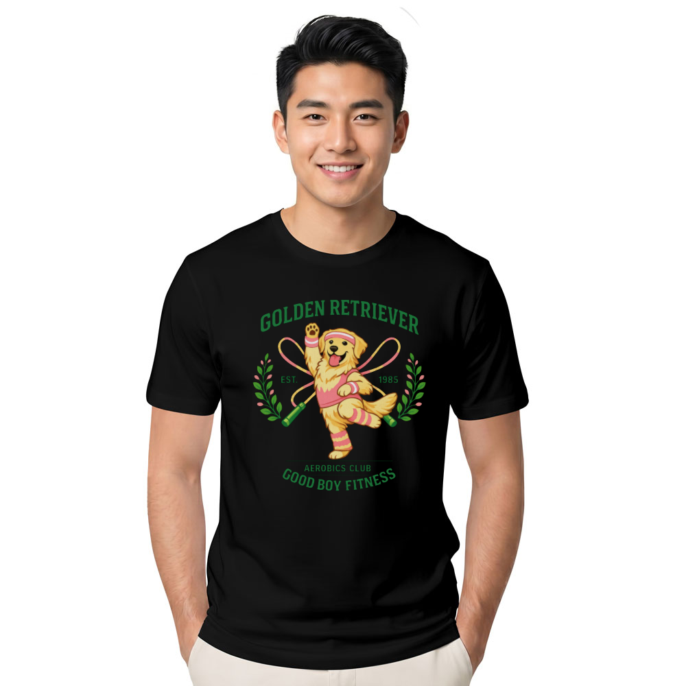 Golden Aerobics Club Retro Preppy Dog Graphic Cute Gifts for Men Women Boy Kids T-Shirt