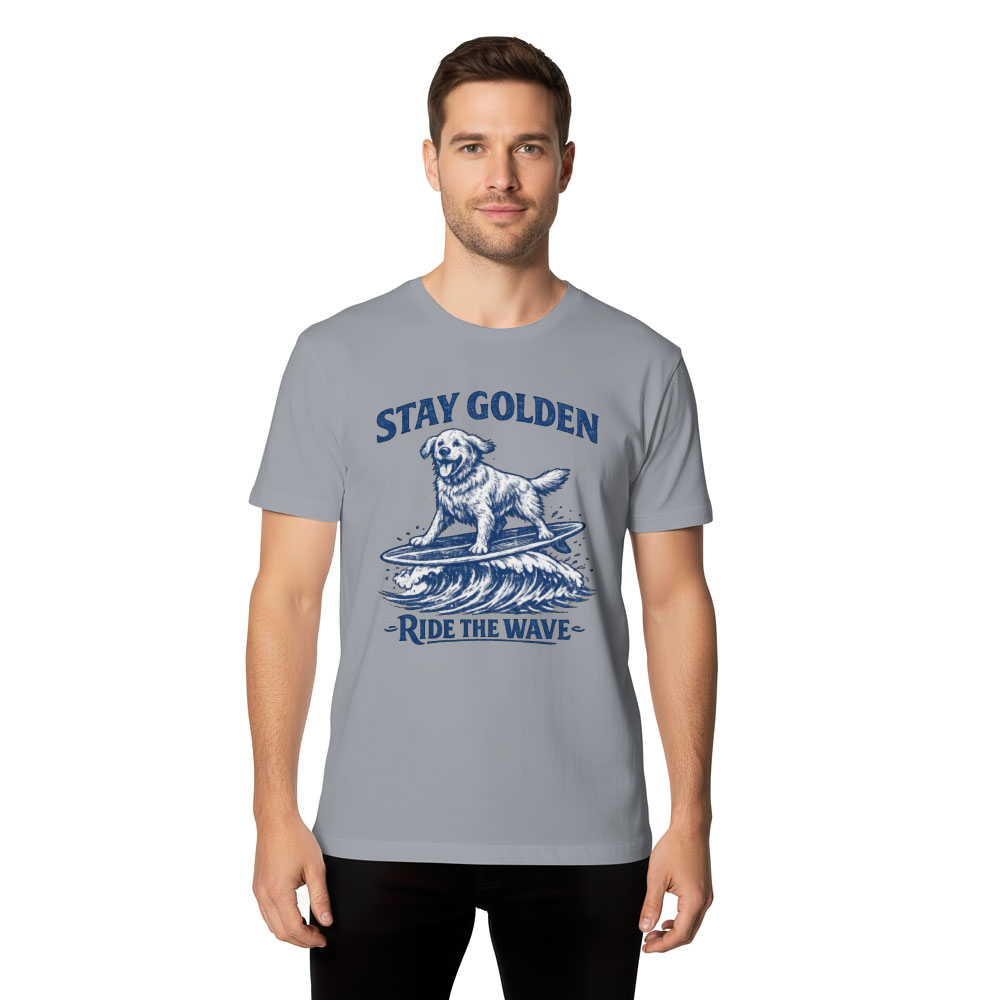 Vintage Surfing Golden Retriever T-Shirt Sunny Gifts for Men Women Boy Kids T-Shirt