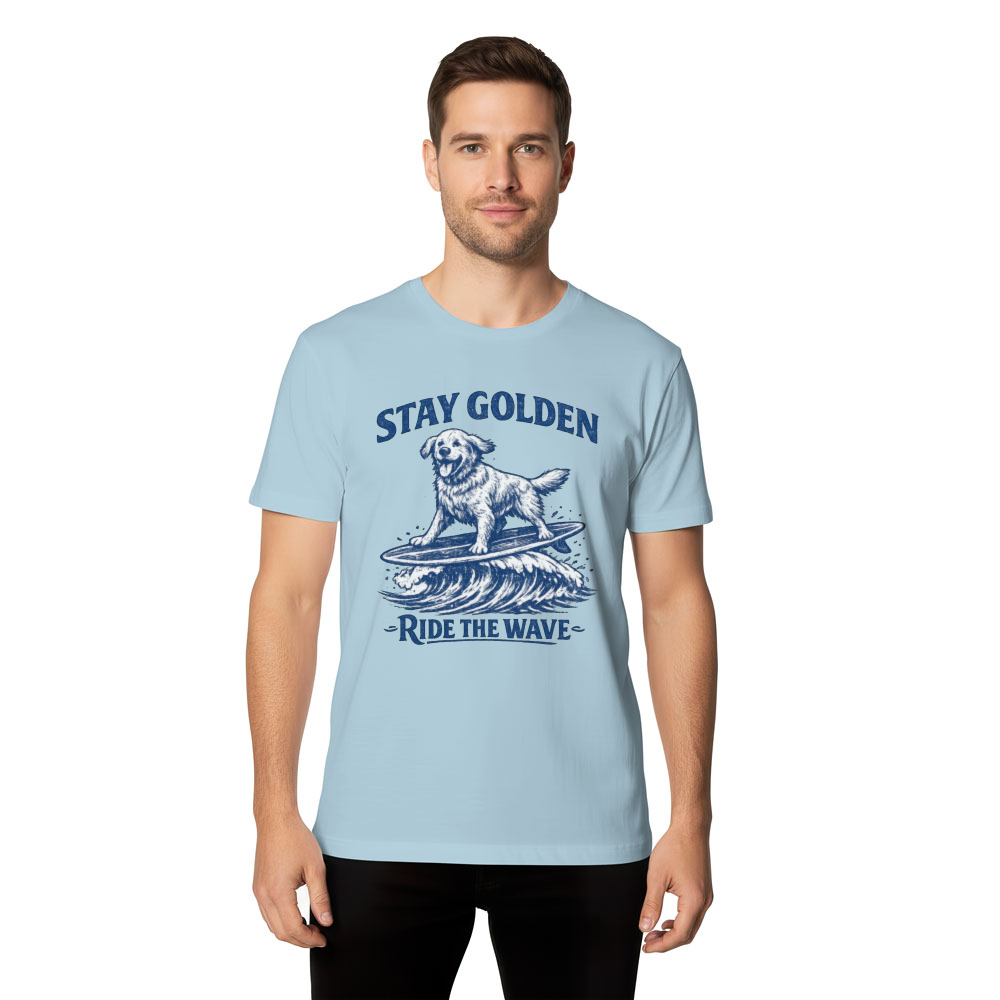 Vintage Surfing Golden Retriever T-Shirt Sunny Gifts for Men Women Boy Kids T-Shirt