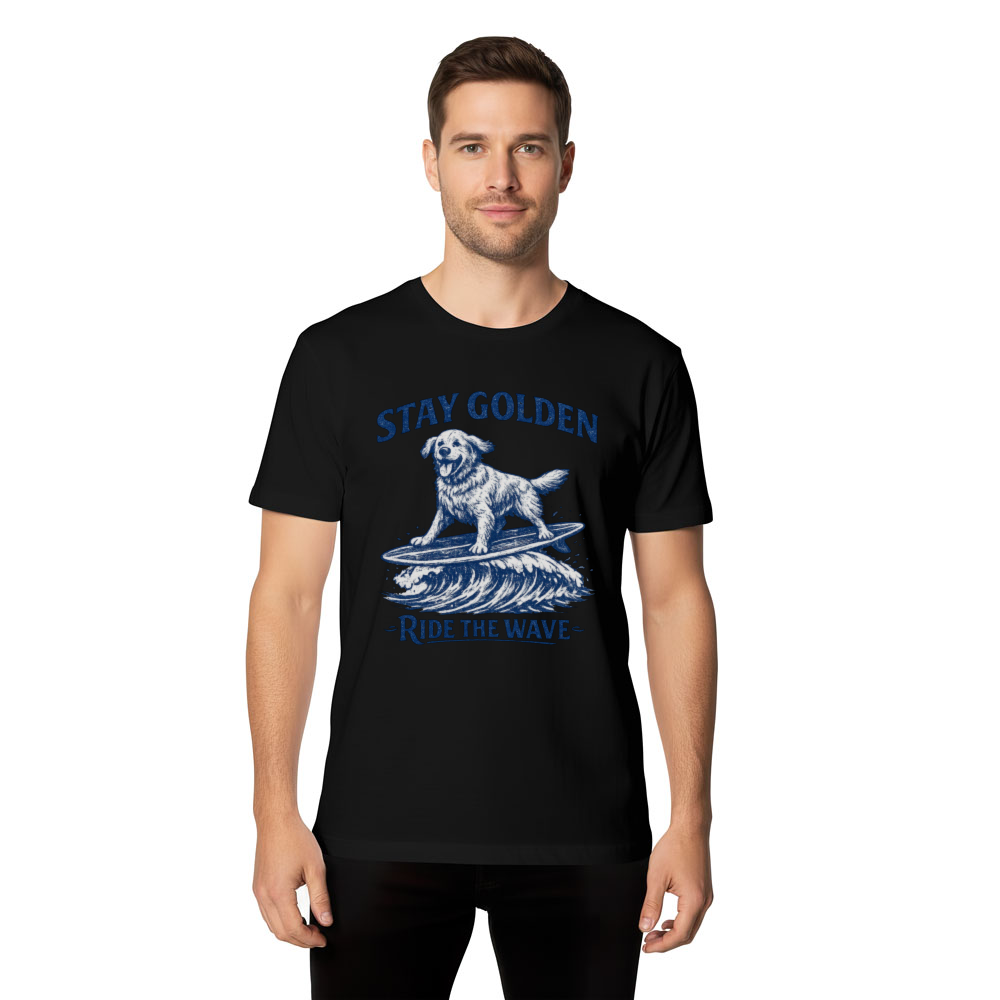 Vintage Surfing Golden Retriever T-Shirt Sunny Gifts for Men Women Boy Kids T-Shirt