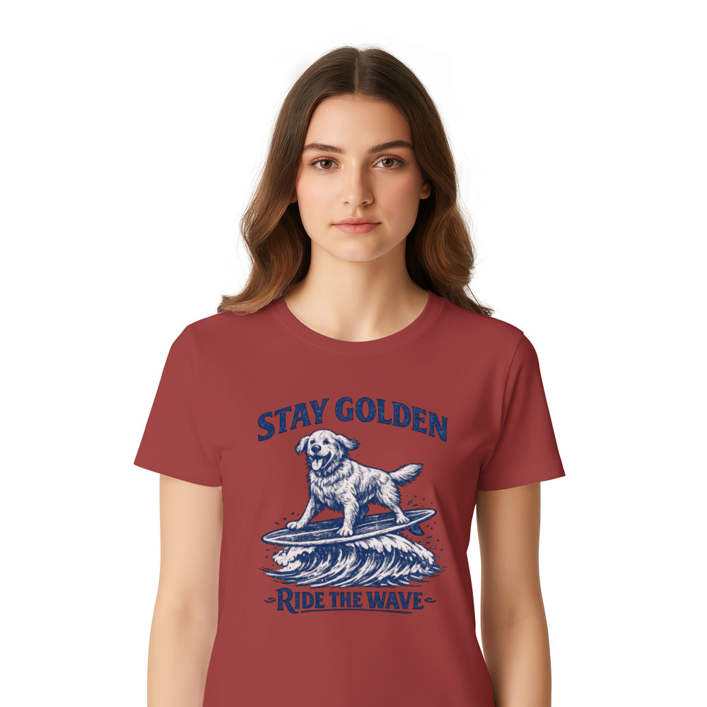 Vintage Surfing Golden Retriever T-Shirt Sunny Gifts for Men Women Boy Kids T-Shirt