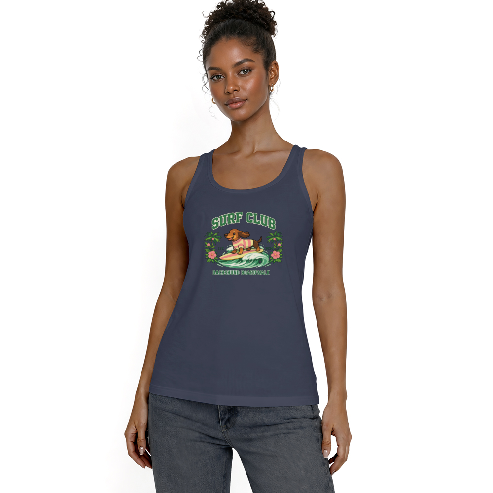 Pastel Varsity Dachshund Surf Club Preppy Tank Top Cute Gifts for Men Women Boy Kids Tank Top