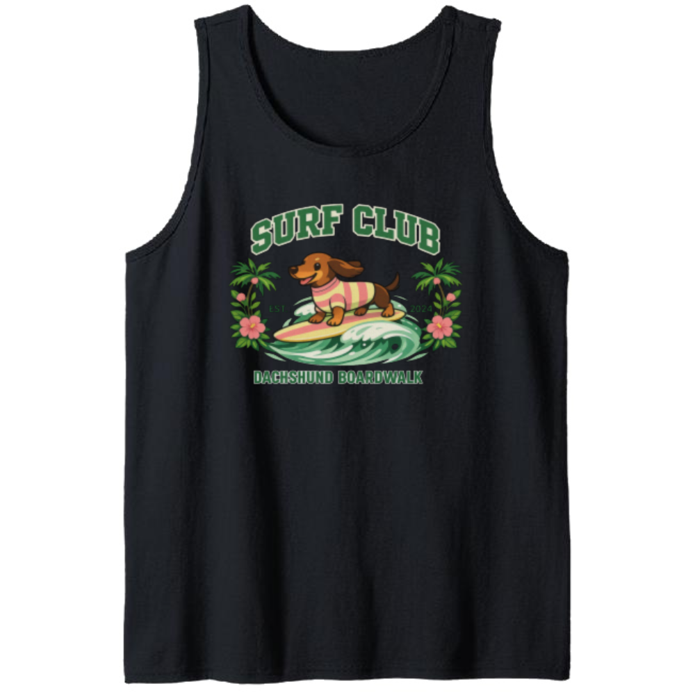 Pastel Varsity Dachshund Surf Club Preppy Tank Top Cute Gifts for Men Women Boy Kids Tank Top