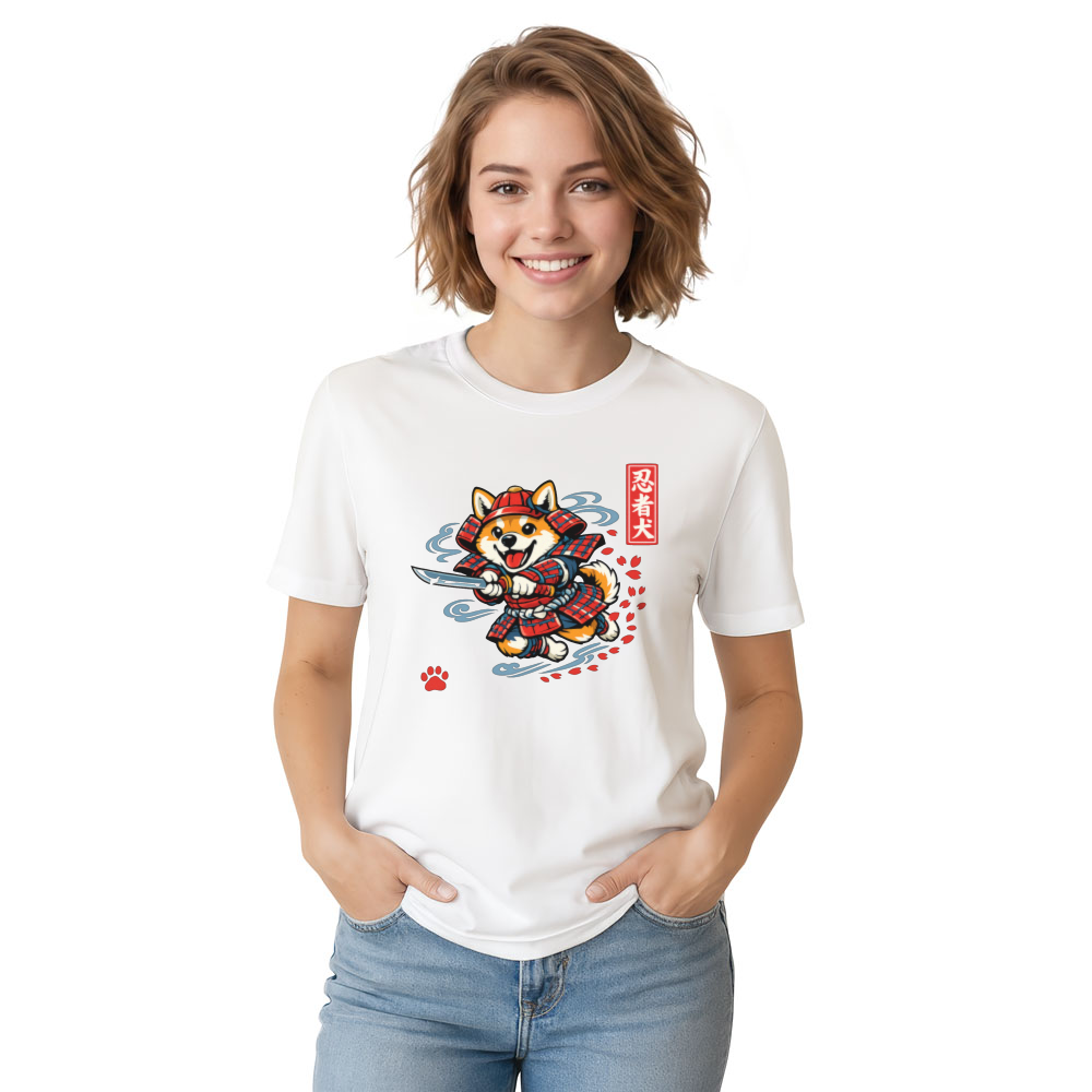 Shiba Samurai Ukiyoe Design Playful Gifts for Men Women Boy Kids T-Shirt