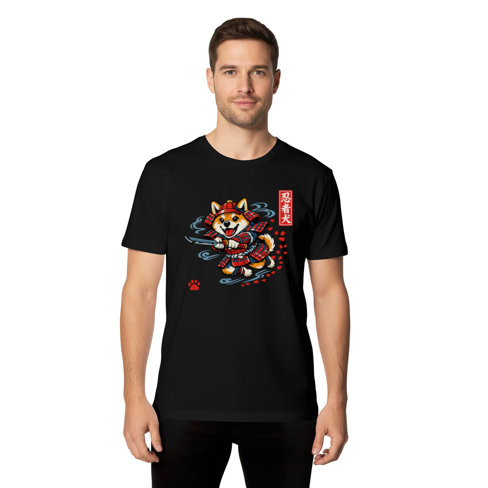 Shiba Samurai Ukiyoe Design Playful Gifts for Men Women Boy Kids T-Shirt