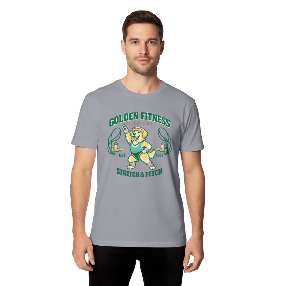Golden Fitness Aerobics Club Retro Collegiate Tee Funny Gifts for Men Women Boy Kids T-Shirt