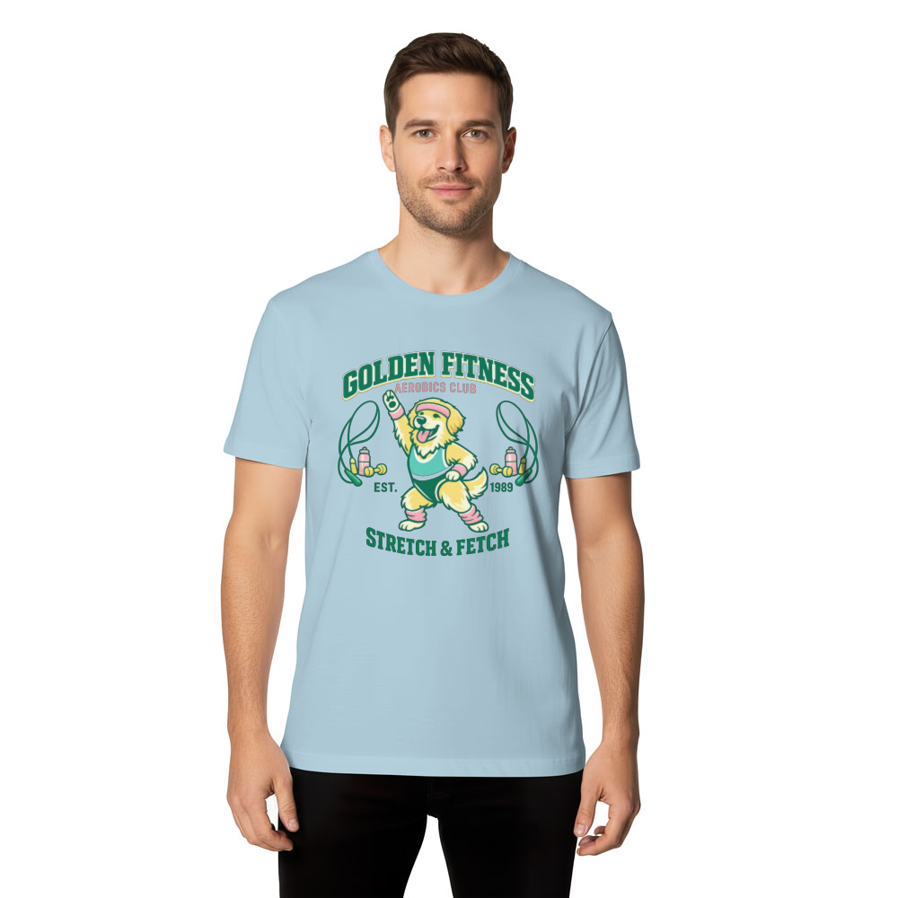 Golden Fitness Aerobics Club Retro Collegiate Tee Funny Gifts for Men Women Boy Kids T-Shirt