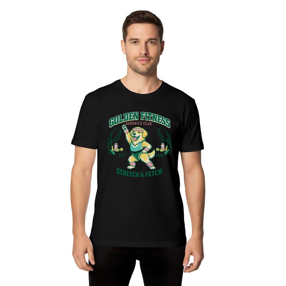 Golden Fitness Aerobics Club Retro Collegiate Tee Funny Gifts for Men Women Boy Kids T-Shirt