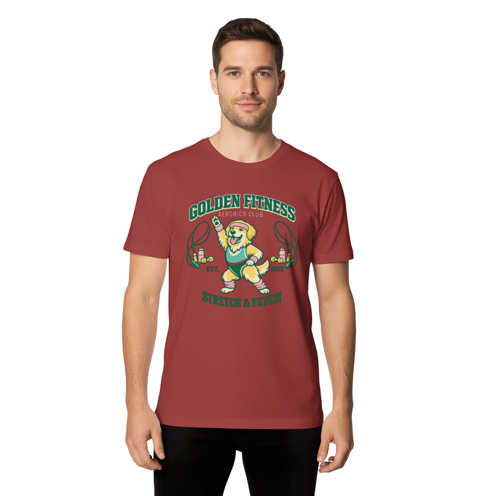 Golden Fitness Aerobics Club Retro Collegiate Tee Funny Gifts for Men Women Boy Kids T-Shirt
