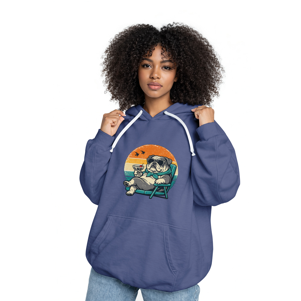 Unbothered Bulldog Retro Sunset Pullover Unique Gifts for Men Women Boy Kids Pull Over Hoodie
