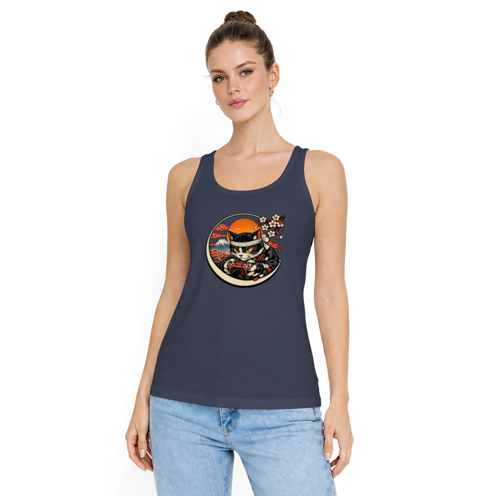 Ukiyo-e Otaku Cat Tanktop Gamer Retro Controller Art Cool Gifts for Men Women Boy Kids Tanktop