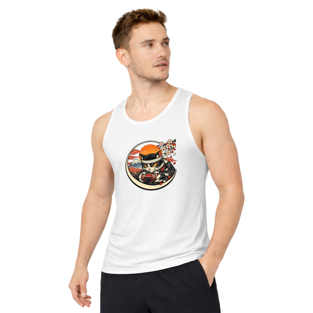 Ukiyo-e Otaku Cat Tanktop Gamer Retro Controller Art Cool Gifts for Men Women Boy Kids Tanktop
