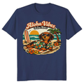Retro 70s Dachshund Aloha Graphic Tee Cute Gifts for Men Women Boy Kids T-Shirt