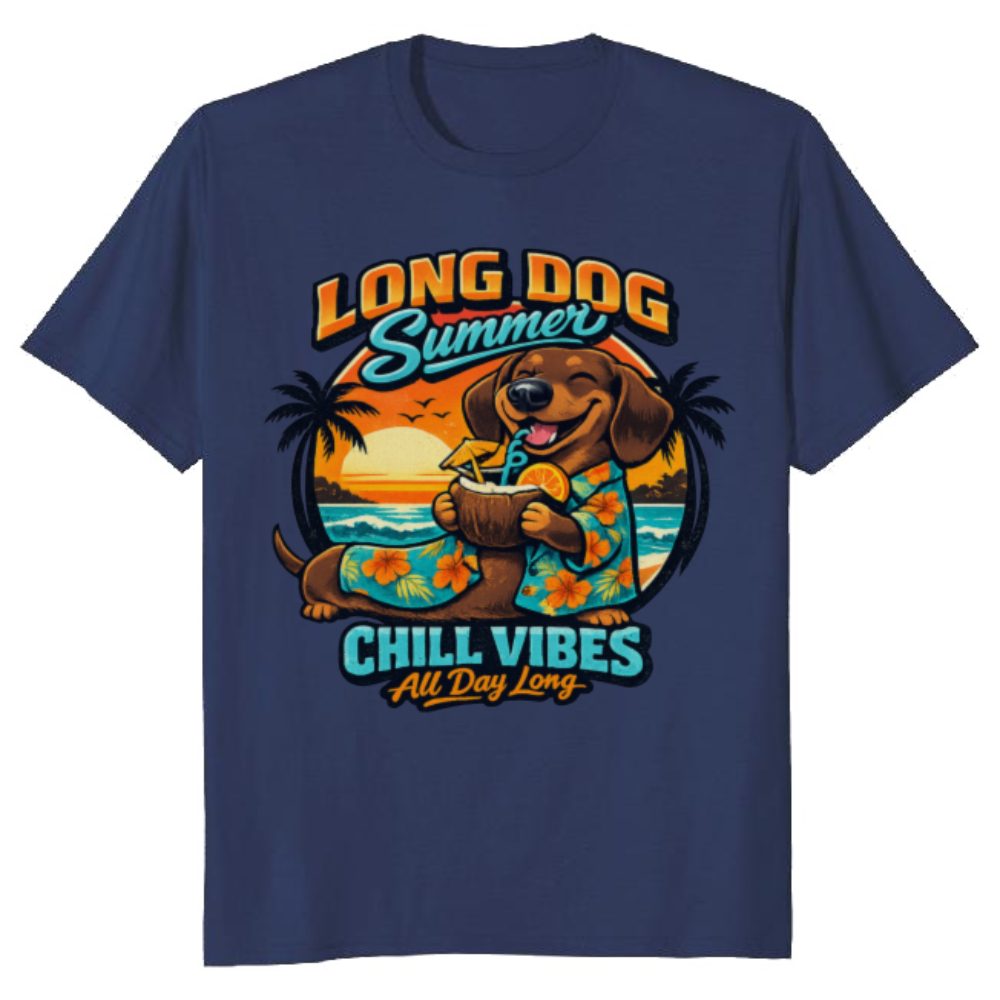 Retro Dachshund Hawaiian Graphic Cute Gifts for Men Women Boy Kids T-Shirt