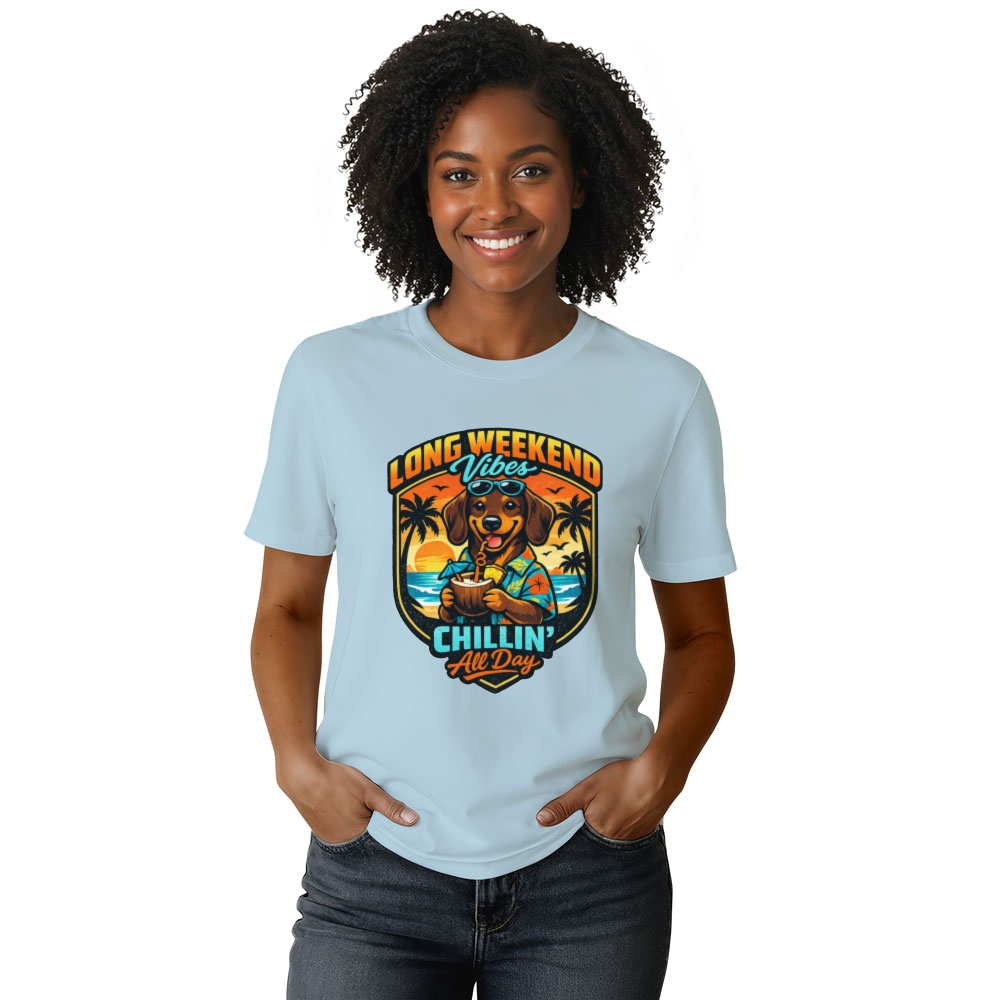 Tropical Dachshund Hawaiian Graphic Tee Cute Gifts for Men Women Boy Kids T-Shirt