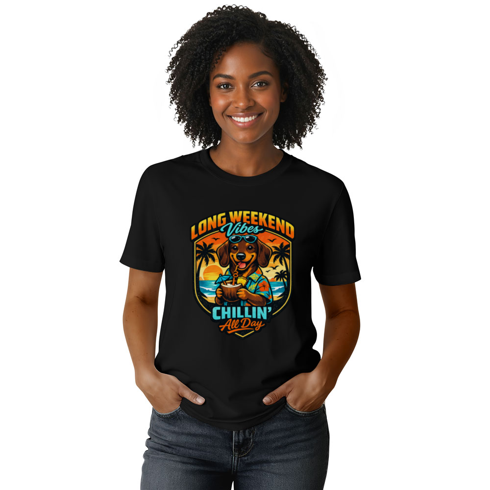 Tropical Dachshund Hawaiian Graphic Tee Cute Gifts for Men Women Boy Kids T-Shirt