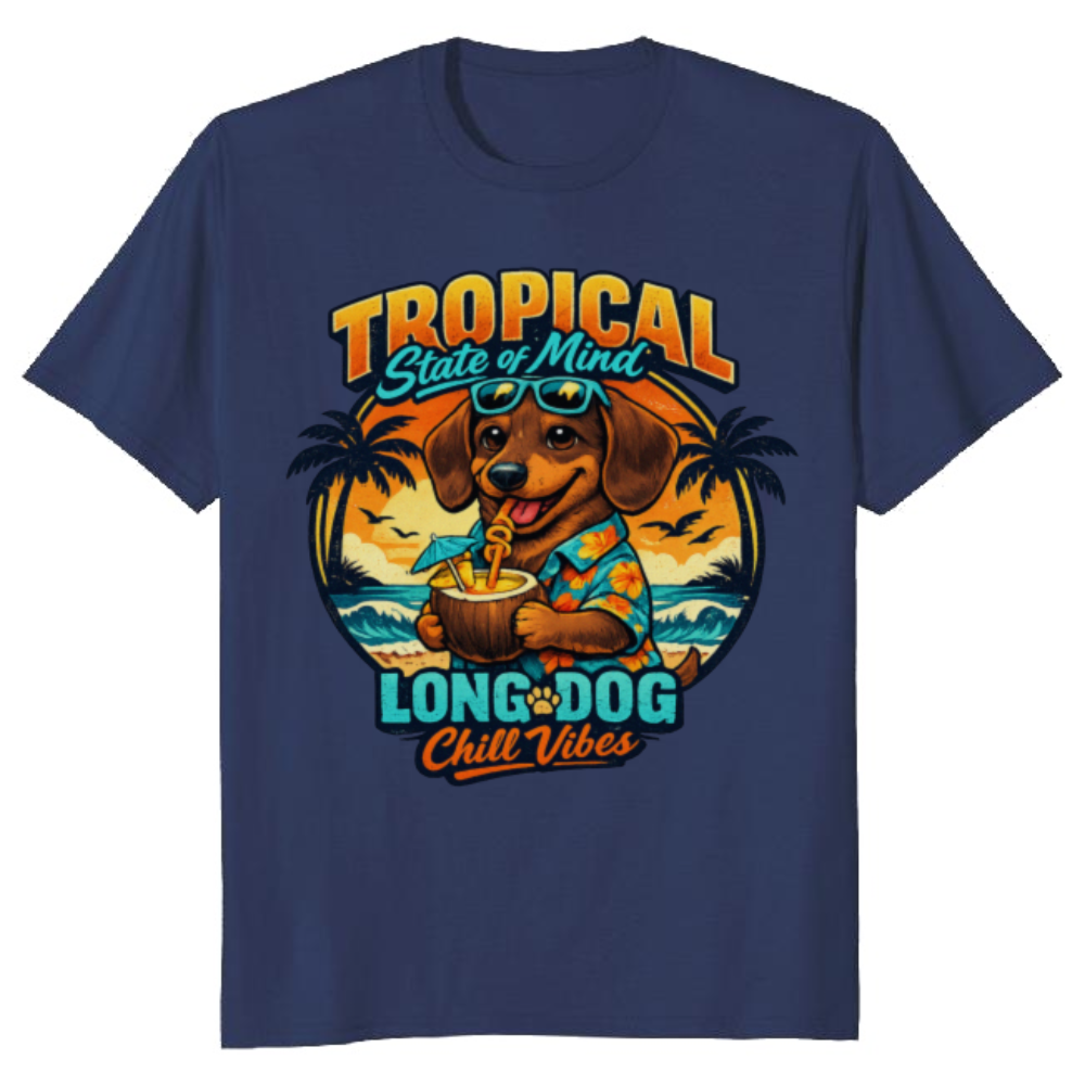 Retro Sunset Dachshund Tee Cute Gifts for Men Women Boy Kids T-Shirt