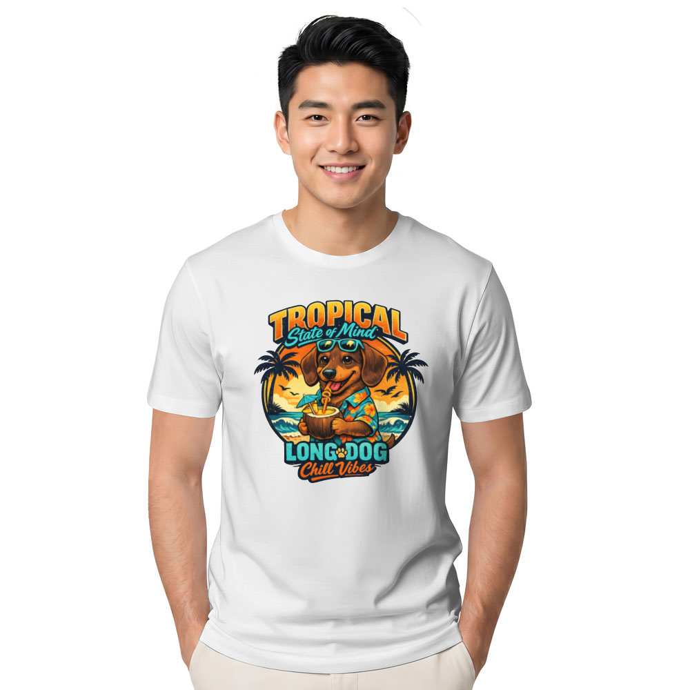 Retro Sunset Dachshund Tee Cute Gifts for Men Women Boy Kids T-Shirt