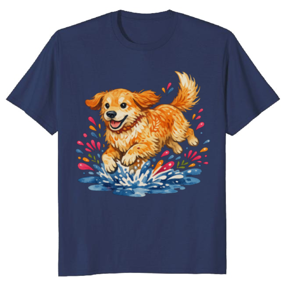 Watercolor Boho Golden Retriever T-Shirt Rustic Charming Gifts for Men Women Boy Kids T-Shirt
