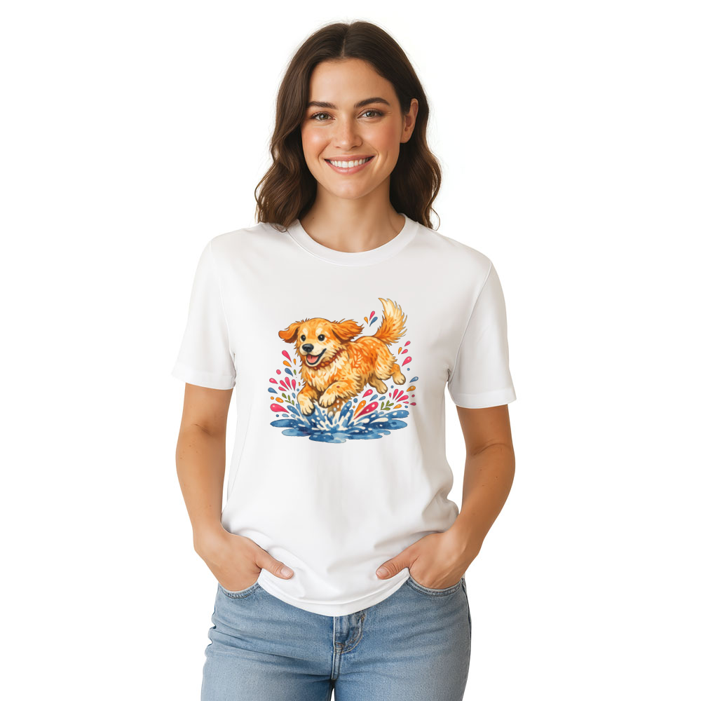 Watercolor Boho Golden Retriever T-Shirt Rustic Charming Gifts for Men Women Boy Kids T-Shirt