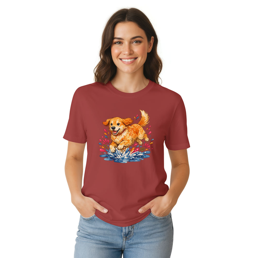 Watercolor Boho Golden Retriever T-Shirt Rustic Charming Gifts for Men Women Boy Kids T-Shirt