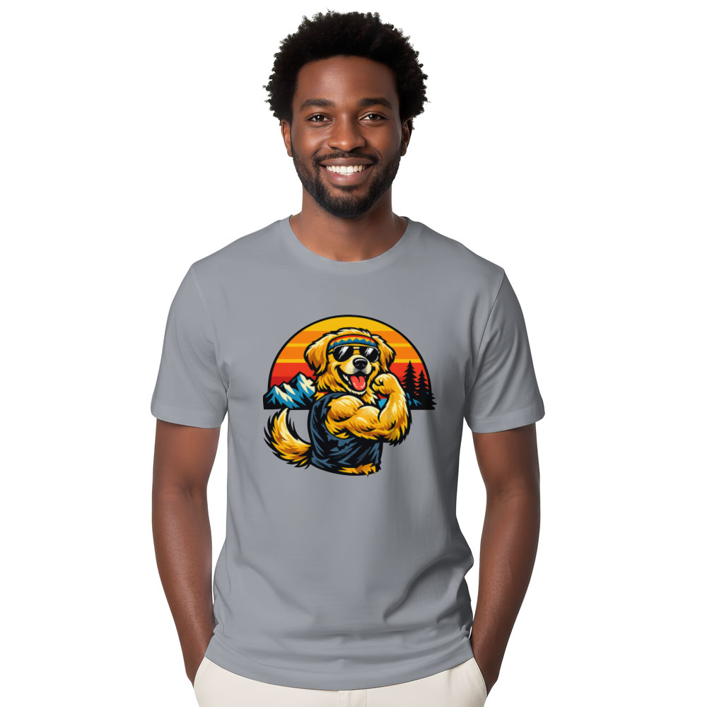 Golden Gains Retro 80s Workout Retriever Wholesome Gifts for Men Women Boy Kids T-Shirt