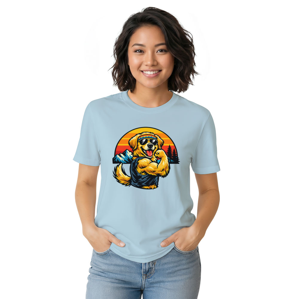 Golden Gains Retro 80s Workout Retriever Wholesome Gifts for Men Women Boy Kids T-Shirt