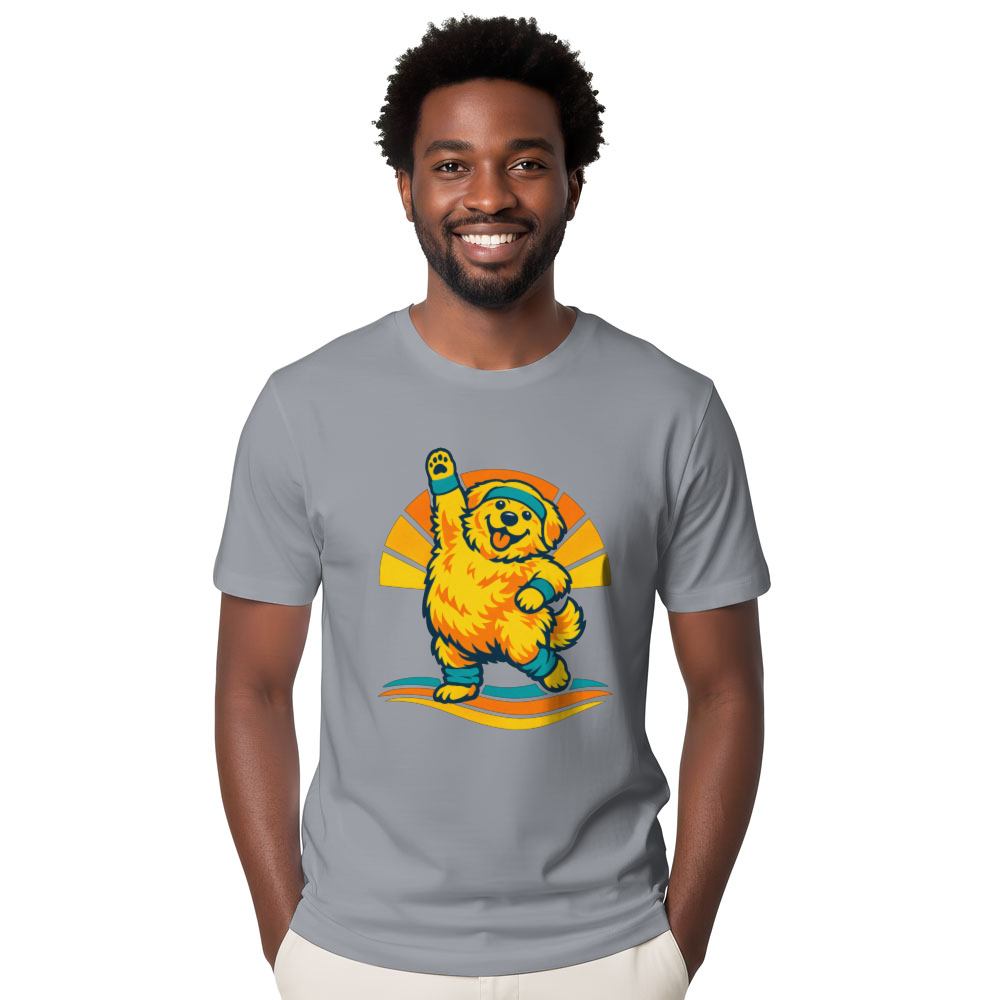 Retro Golden Aerobics Chubby Dog Tee Quirky Gifts for Men Women Boy Kids T-Shirt