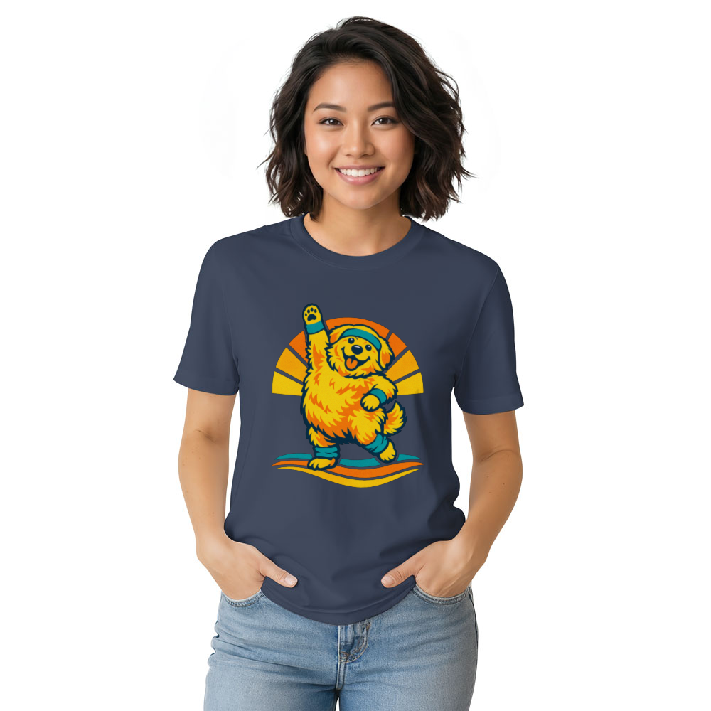 Retro Golden Aerobics Chubby Dog Tee Quirky Gifts for Men Women Boy Kids T-Shirt