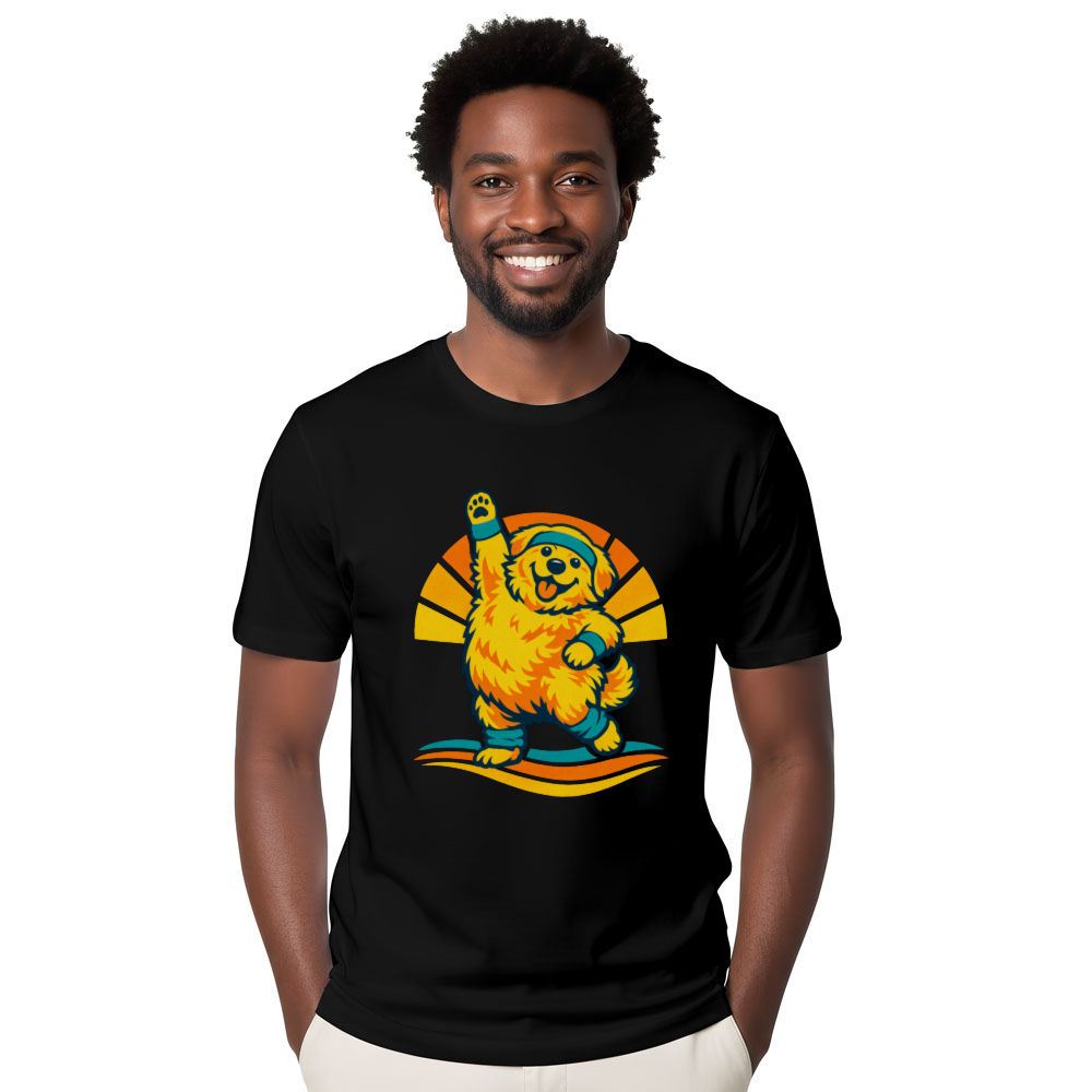 Retro Golden Aerobics Chubby Dog Tee Quirky Gifts for Men Women Boy Kids T-Shirt