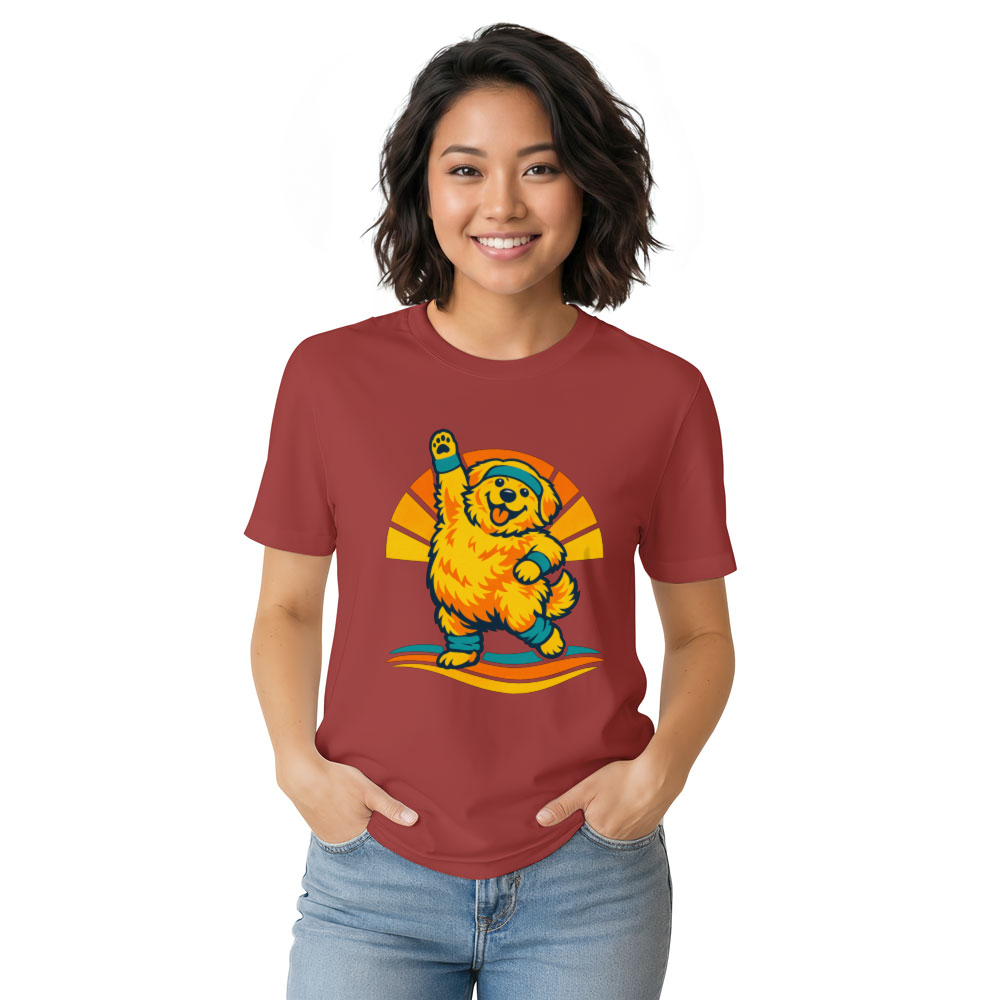 Retro Golden Aerobics Chubby Dog Tee Quirky Gifts for Men Women Boy Kids T-Shirt