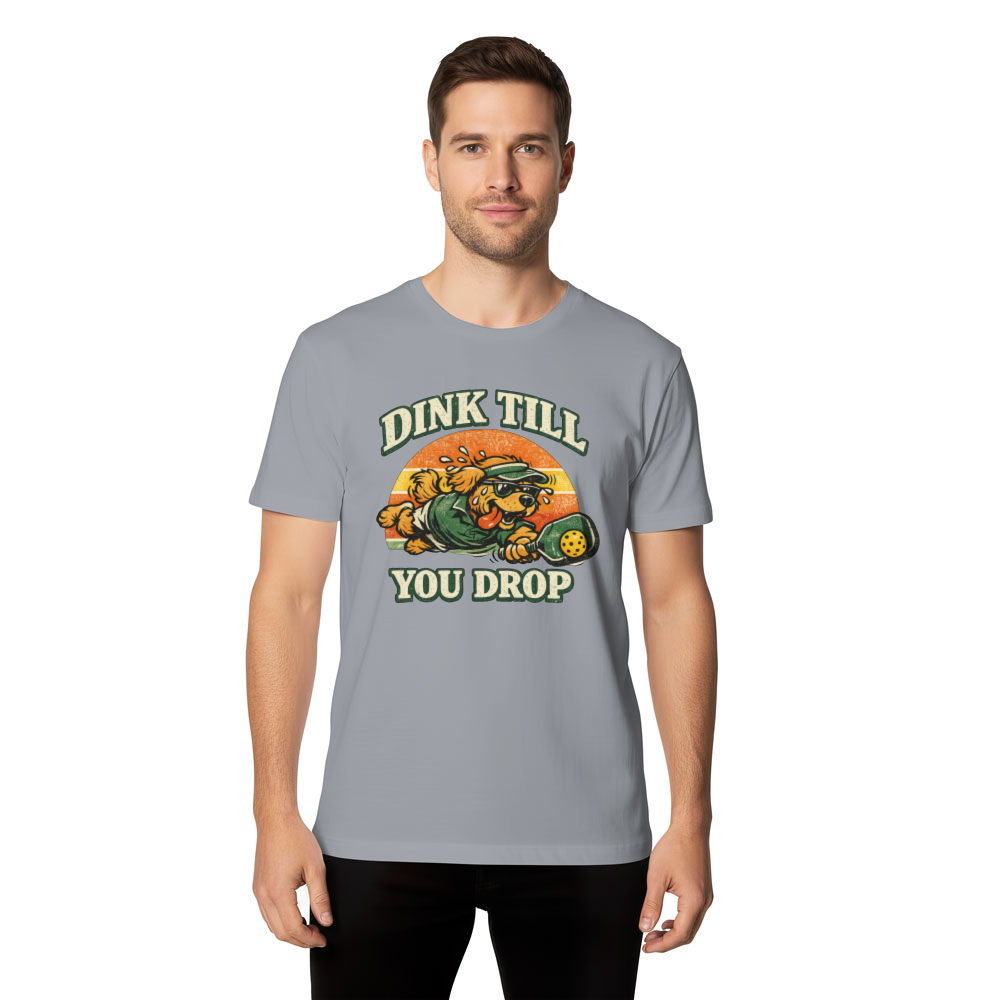 Dink Till You Drop Vintage Golden Retriever Pickleball Mascot Retro Gifts for Men Women Boy Kids T-Shirt