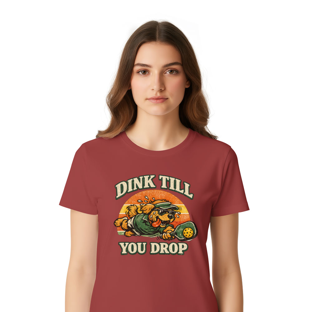 Dink Till You Drop Vintage Golden Retriever Pickleball Mascot Retro Gifts for Men Women Boy Kids T-Shirt
